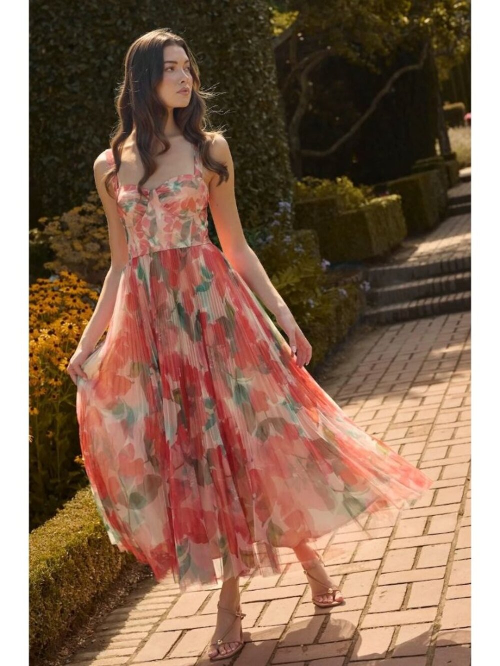 Anthropologie Hutch Macclare Gown Floral Tulle Bustier Dress Size 4